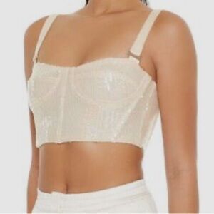 Holographic sequin bustier